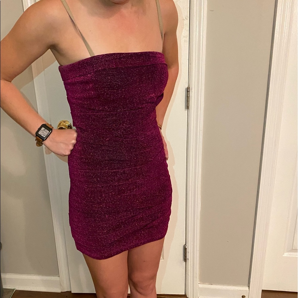Sparkly pink mini dress